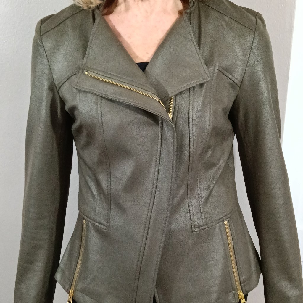 New Clara Sunwoo Signature Knit Liquid Leather Jackets .